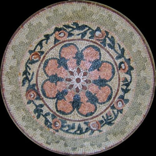Marble Mosaic Medallion - Mosaic art medallion by marblepk.com mpk m 582 601x600