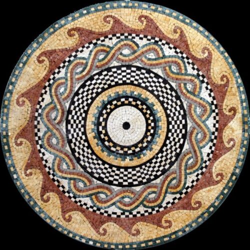 Marble Mosaic Medallion - Mosaic art medallion by marblepk.com mpk m 583 600x600