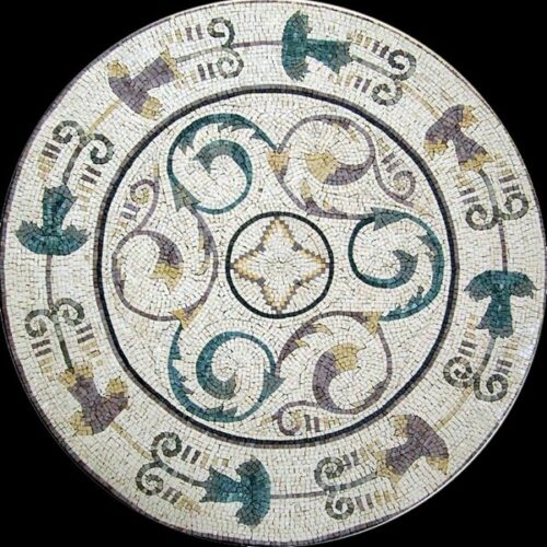 Marble Mosaic Medallion - Mosaic art medallion by marblepk.com mpk m 584 600x600