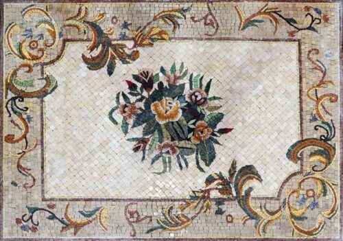 Marble Mosaic Rug - Mosaic art rug by marblepk.com mpk rug 337