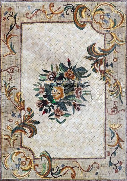 Marble Mosaic Rug - Mosaic art rug by marblepk.com mpk rug 342